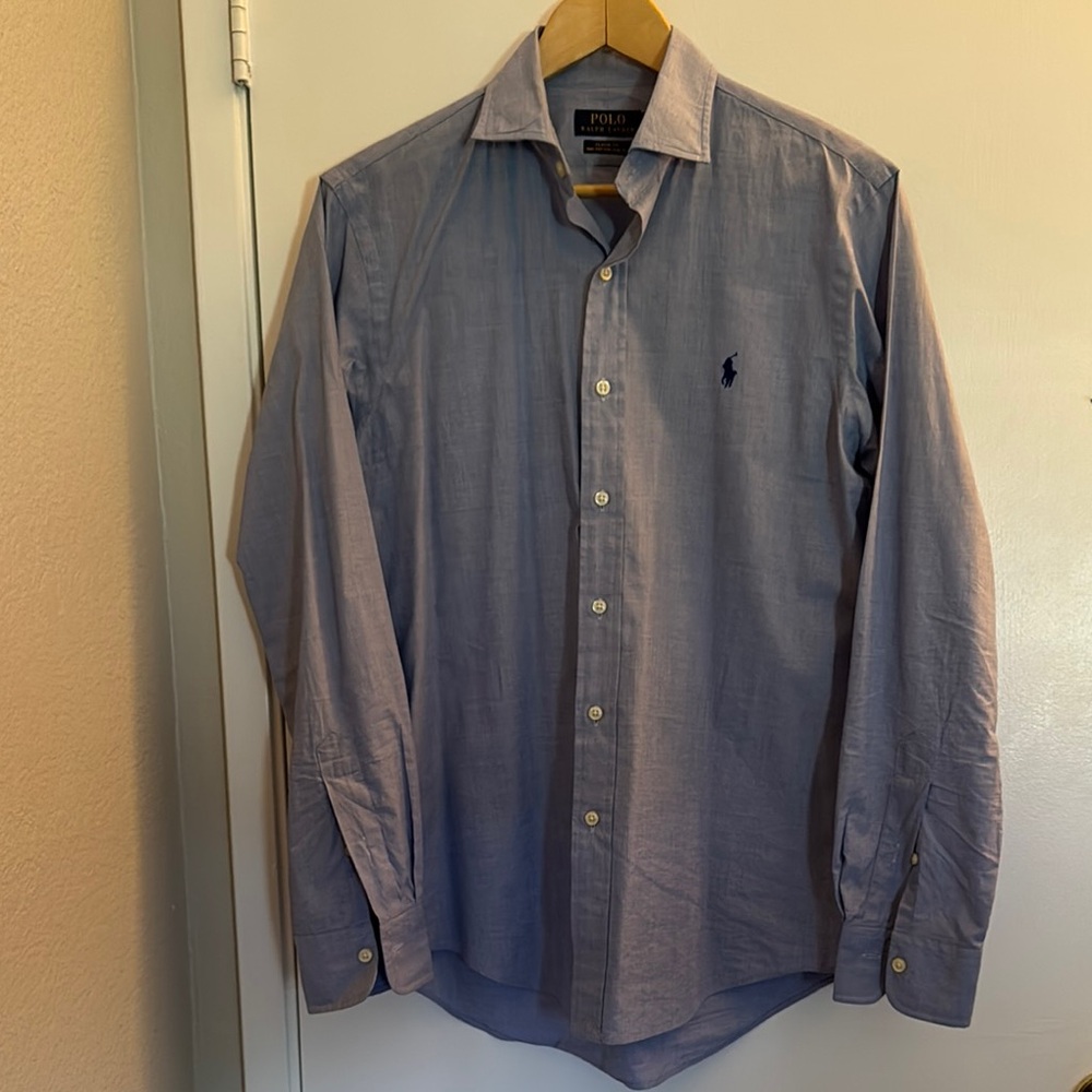 Polo by Ralph Lauren Blue Dress Shirt Elegant Design